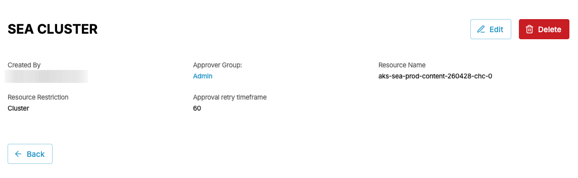 Screenshot of approval rules details page